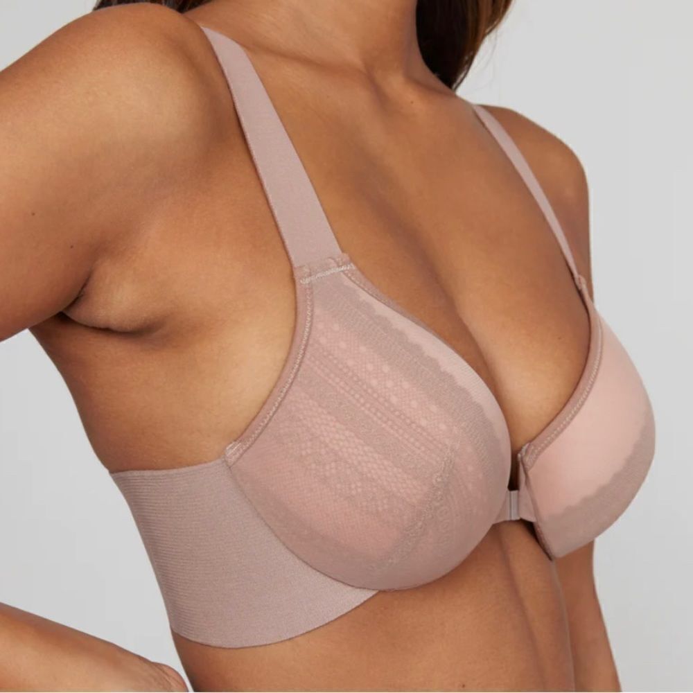 New! Spanx Bra-llelujah! Illusion Lace Full Coverage Cafe Au Lait‎ Tan Bra